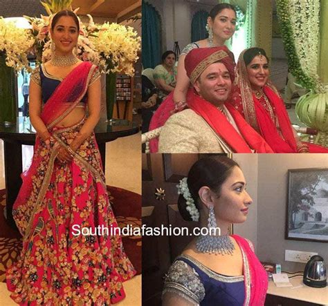 Tamannaah Bhatia in Neeta Lulla at her brother Anand Bhatia's Wedding – South India Fashion