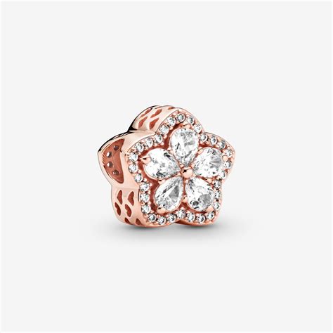 Sparkling Snowflake Pavé Charm | Rose gold plated | Pandora US