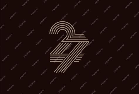 Premium Vector | Abstract 27 Number Logo Gold 27 number monogram line ...