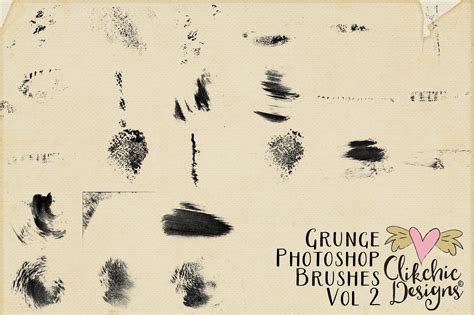 Grunge Photoshop Brushes Collection 50% Off Grunge Digital Brushes, 100 ...