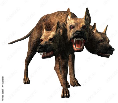 Cerberus, the hound of Hades, from Greek mythology is the guardian to the entrance to the ...