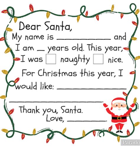 How To Write A Letter To Santa Free Printable Templates | parade