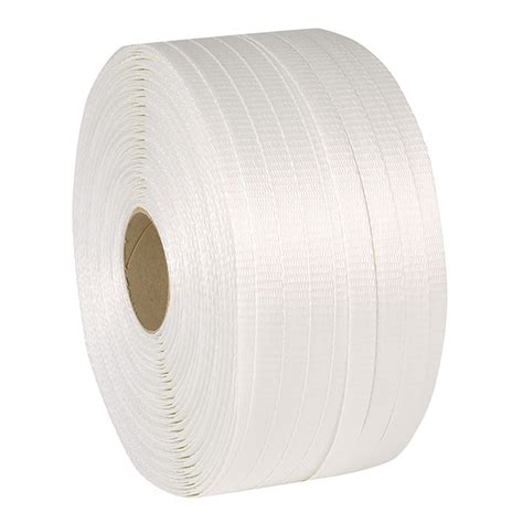 Strapping Woven Cord Polyester 19mm x 500m - White - Hub Packaging