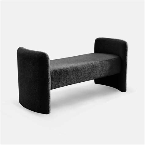 Modern Black Upholstered Bedroom Bench Ottoman