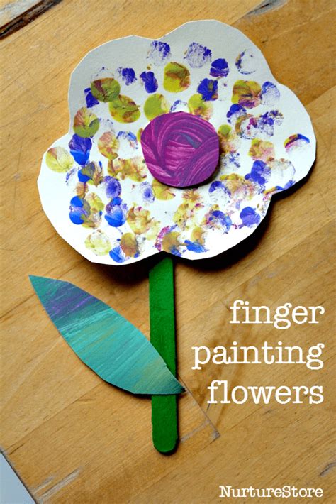 Finger painting flower craft for toddlers - NurtureStore