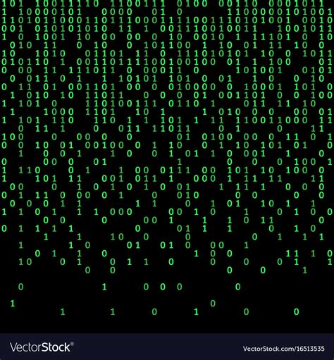 Binary code green and dark background digits Vector Image