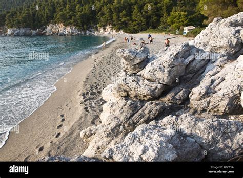 Kastani beach location for Mamma Mia film Skopelos Island Greek islands the Sporades Greece ...