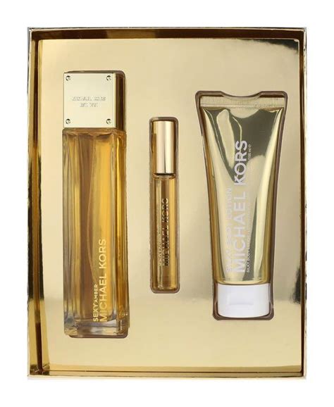 Michael Kors Sexy Amber Perfume Spray 3 Pcs Gift Set- Women