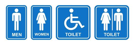 toilet sign printable public sign symbol man woman wc simple blue ...