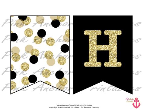 Happy 60th Birthday Banner Black & Gold Glitter Confetti - Etsy