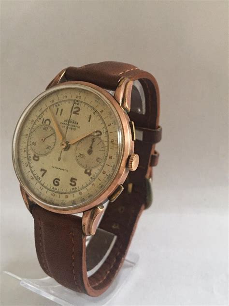 Gold-Plated Swiss Vintage 1950s Delbana Chronograph Watch at 1stDibs ...