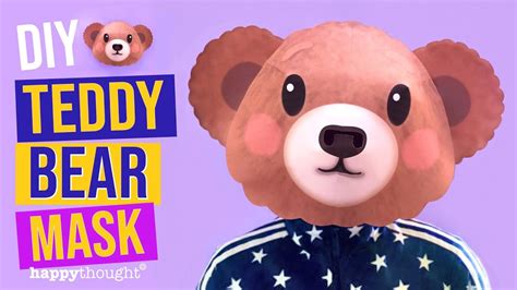 Teddy Bear mask templates. Download + make a 3D paper mask. Teddy Bear ...