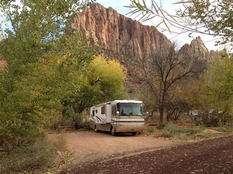 Watchman's Campground with the RV | Zion national park, National parks, Campground