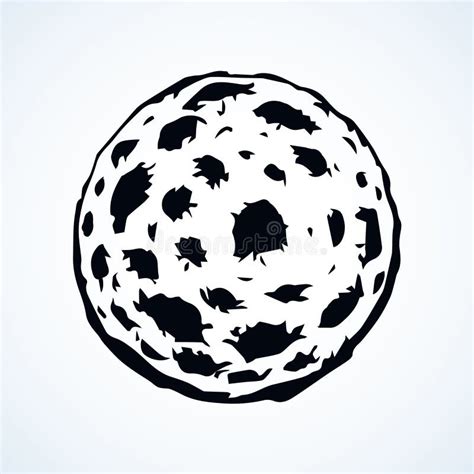 Moon with Craters. Vector Drawing Stock Vector - Illustration of ...