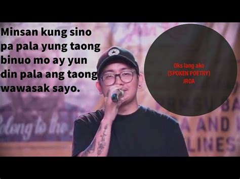 Oks lang ako Spoken Word Poetry by Jroa Chords - Chordify