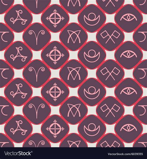 Seamless background with pagan symbols Royalty Free Vector