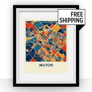 Milton Ontario Map Print Full Color Map Poster - Etsy