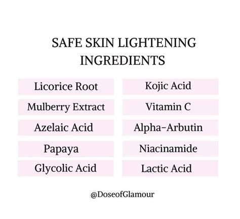 Safe Skin lightening ingredients | Natural skin lightening, Skin facts, Skin advice