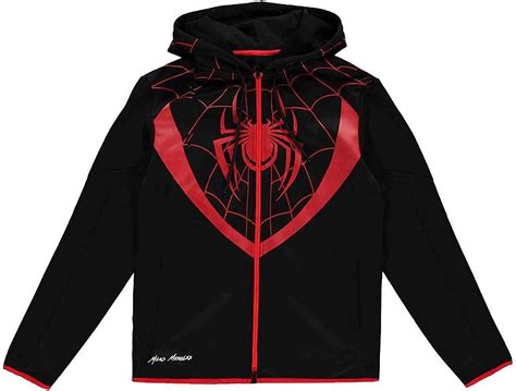 Amazon.com: Spiderman Hoodie Miles Morales Spidey Logo Official Mens ...