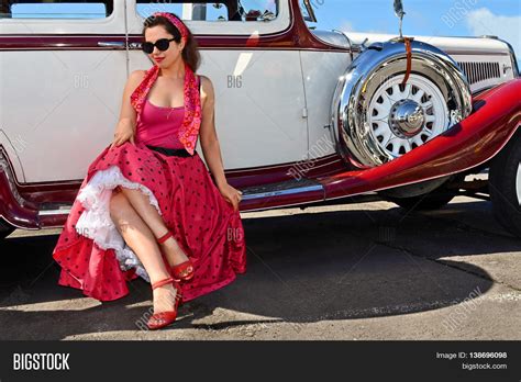 Young Lady Vintage Car Image & Photo (Free Trial) | Bigstock