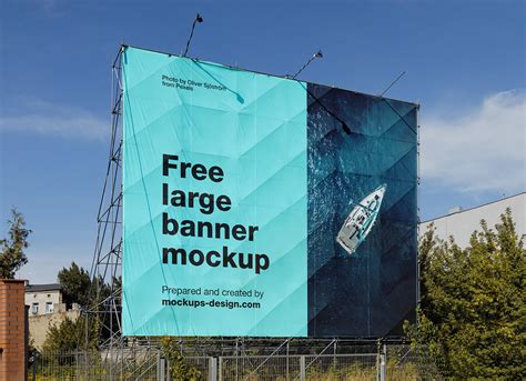 Free Large Banner / Hoarding On A Streel Structure Mockup PSD - Good ...