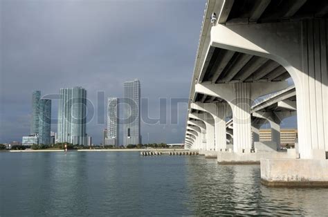 Bridge over the Biscayne Bay, Miami ... | Stock image | Colourbox