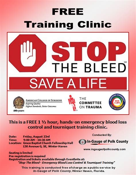 Emergency Blood Loss Control Training – Stop The Bleed – In-Gauge of Polk County – A non-profit ...