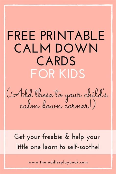 Calm Down Cards Free Printable