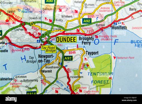 Road Map of Dundee, Scotland Stock Photo - Alamy