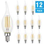 LEDMO LED Candelabra Bulb, 7W E12 Base, Daywhite 6000K LED Candle Bulbs ...