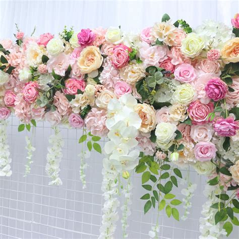 Wedding Flower Row Setwedding Decorative Flowerspink White - Etsy Hong Kong