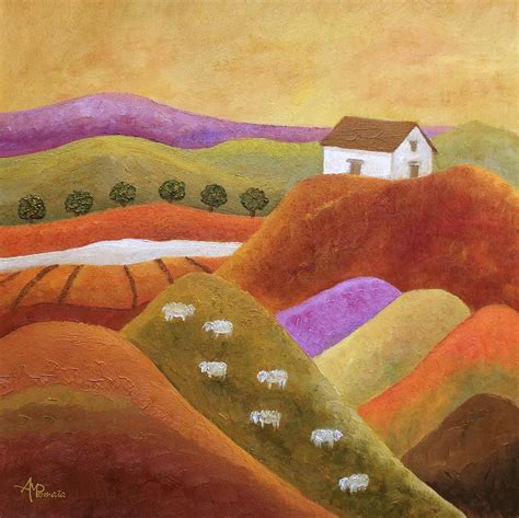 Purple Hills Painting by Angeles M Pomata - Fine Art America