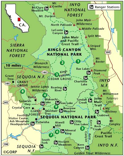 California Map Sequoia National Park | Zone Map