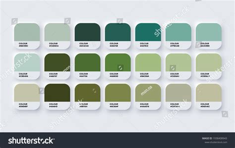 Pantone Colour Palette Catalog Samples Green Stock Vector (Royalty Free) 1938408943 | Shutterstock