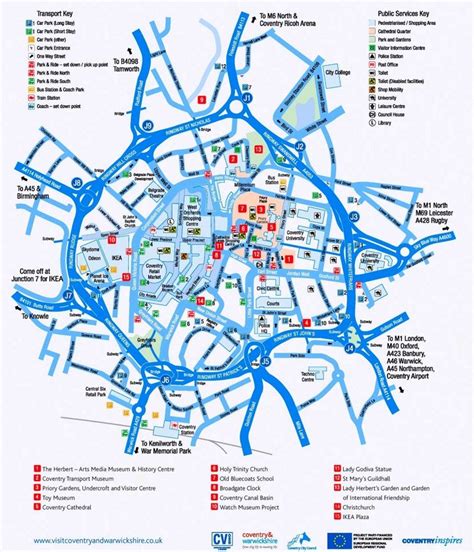 Coventry tourist map Coventry Map, Tourist Map, Past, City, Places ...