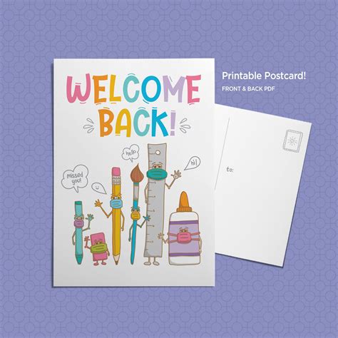 Welcome Back Card Printable | zaria-kline