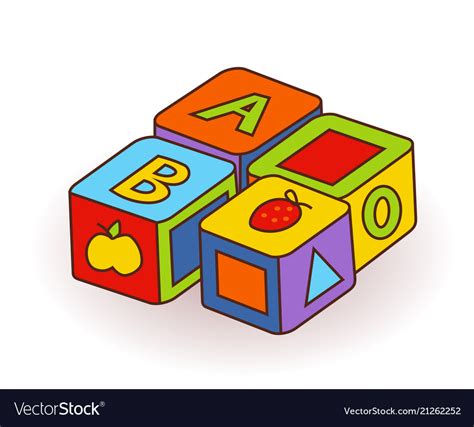 Baby s letter cubes toys wooden alphabet cubes Vector Image