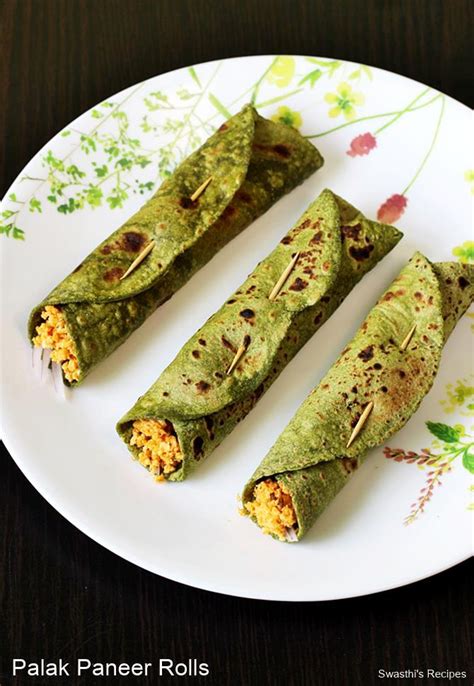 Palak paneer rolls recipe | Palak paneer kathi rolls recipe for kids