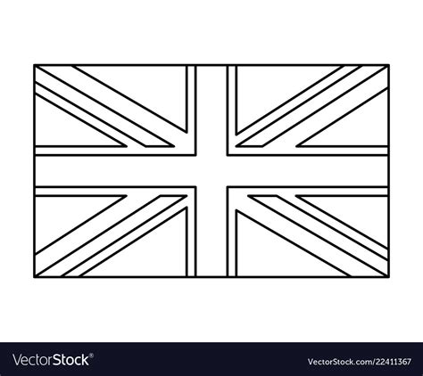 Uk flag england symbol outline symbol icon design Vector Image