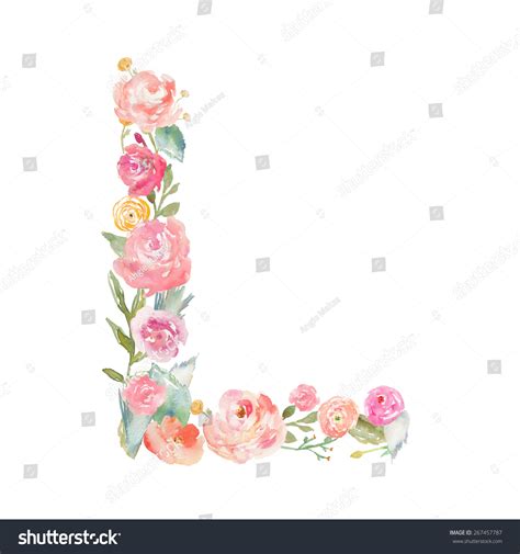 Watercolor Floral Monogram Letter L Stock Illustration 267457787 | Shutterstock