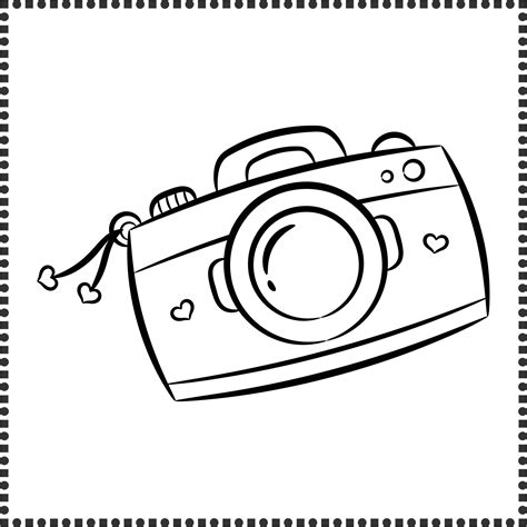 printable cute drawing camera sketch for coloring 8384471 Vector Art at ...