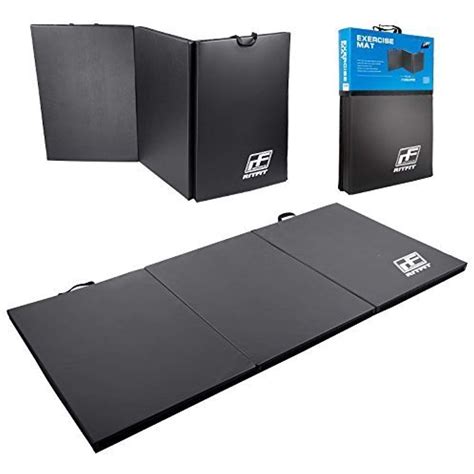 RitFit Tri-Fold Folding Thick Exercise Mat with Carry Handles - Perfect for Yoga, Pilates ...