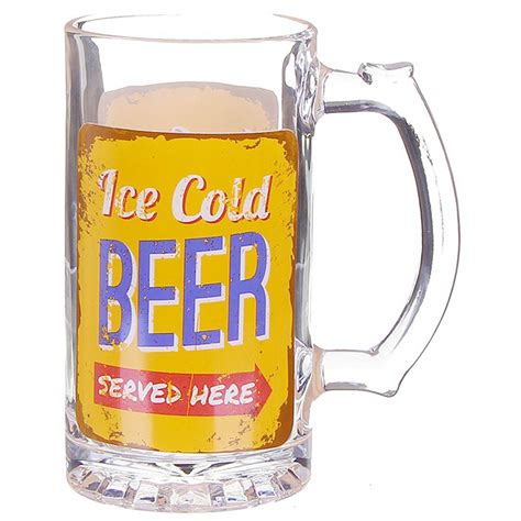 Printed Large Glass Beer Mug Tankard With Handle Beverages Ale Stein Mugs Cups | eBay