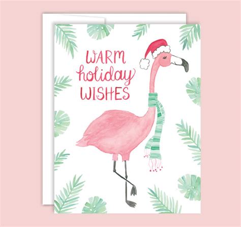 Flamingo Holiday Cards Flamingo Christmas Card Florida - Etsy