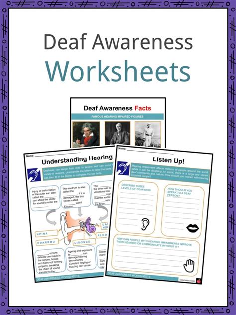 Deaf Awareness Facts & Worksheets For Kids