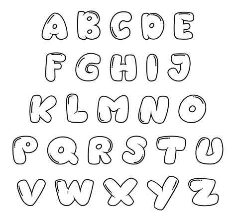 Bubble Letters Alphabet Printable