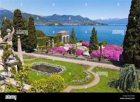 Stunning Isola Bella gardens and views at Isola Bella, Lake Maggiore, Italy in April Stock Photo ...