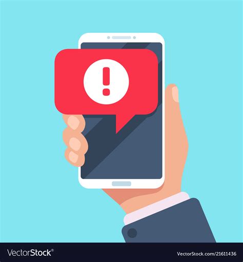 Alert message mobile notification danger error Vector Image