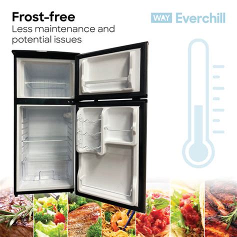 Everchill 4.5 cu ft 12 Volt Refrigerator Stainless Steel Doors w/Black ...