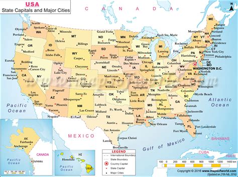 USA Map with Cities | Map of US with Major Cities